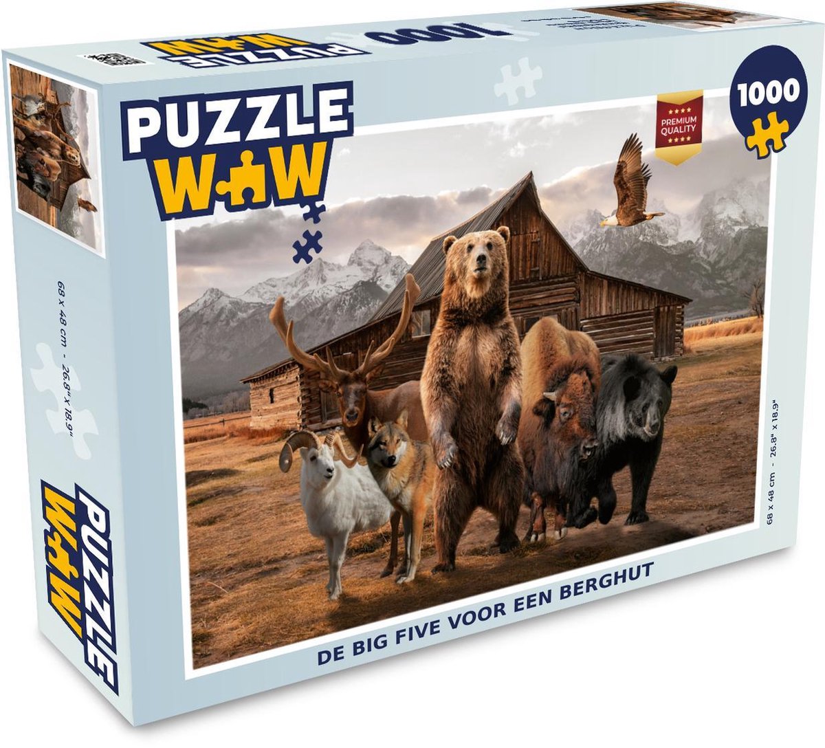 Puzzel - Puzzel 1000 stukjes volwassenen - Beer - Big Five - Dieren - Legpuzzel