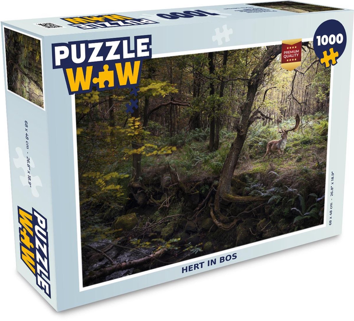 Puzzel 1000 stukjes volwassenen Bosleven 1000 stukjes - Hert in bos  - PuzzleWow heeft +100000 puzzels