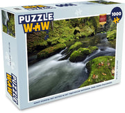 Puzzel Nationaal park České Švýcarsko 1000 stukjes - Woest riviertje met rotsen in het Tsjechische Nationaal park České Švýcarsko