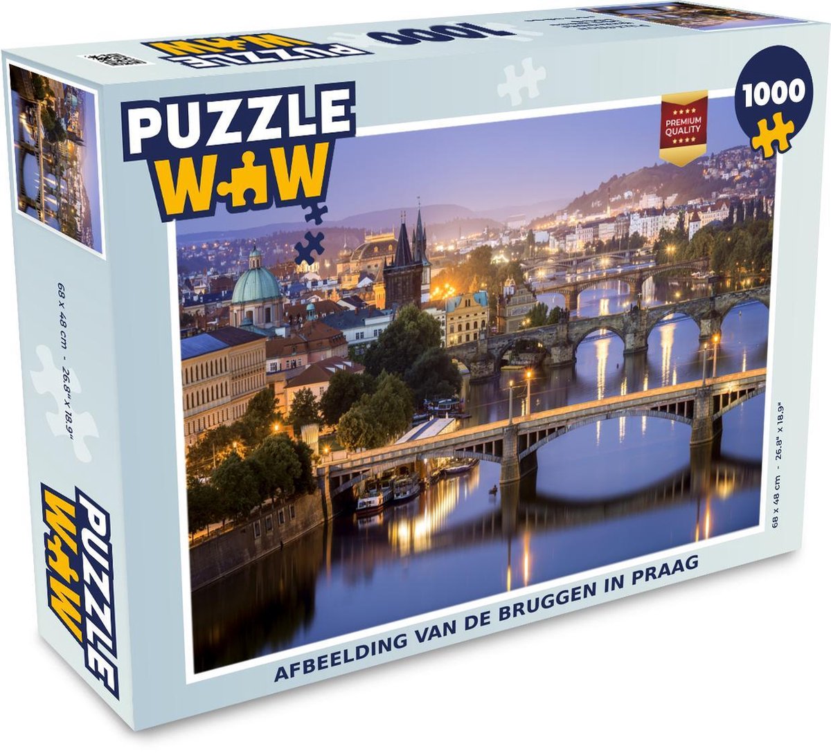Puzzel 1000 stukjes volwassenen Bruggen van Praag 1000 stukjes - Afbeelding van de bruggen in Praag  - PuzzleWow heeft +100000 puzzels