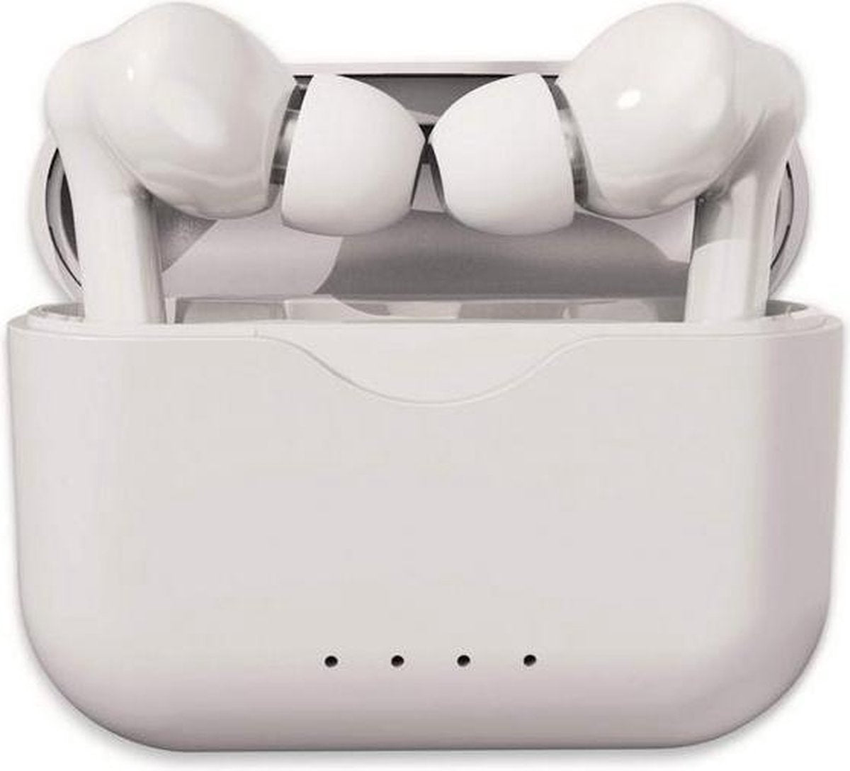 Denver - Bluetooth draadloze hoofdtelefoon met oplaaddoosje - wit