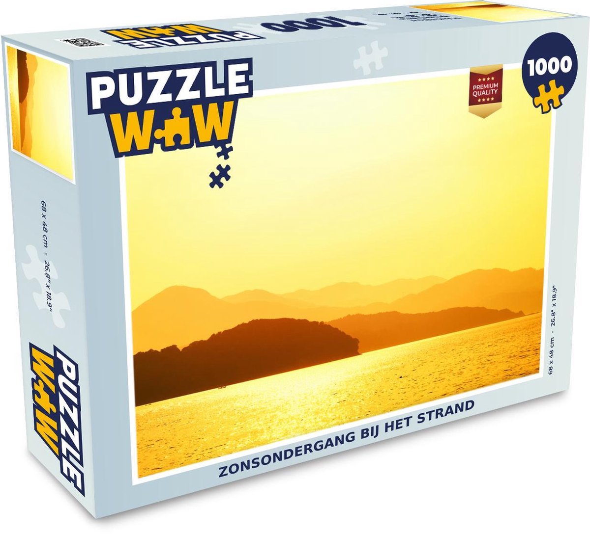 Puzzel 1000 stukjes volwassenen Okergeel 1000 stukjes - Zonsondergang bij het strand  - PuzzleWow heeft +100000 puzzels