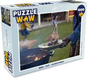 Puzzel - Puzzel 1000 stukjes volwassenen - BBQ - Kip - Vleestang - Legpuzzel