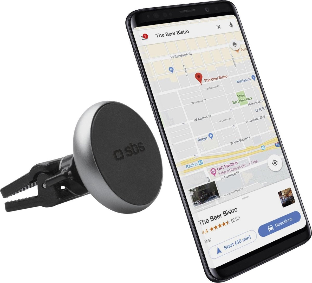 SBS TESUPWIDEROUNDCLIP houder Mobiele telefoon/Smartphone Zwart