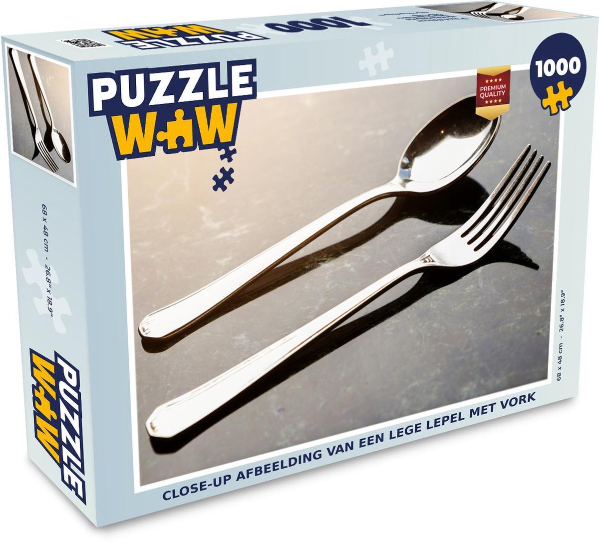 Puzzel - Puzzel 1000 stukjes volwassenen - Close-up afbeelding van een lege lepel met vork - Legpuzzel