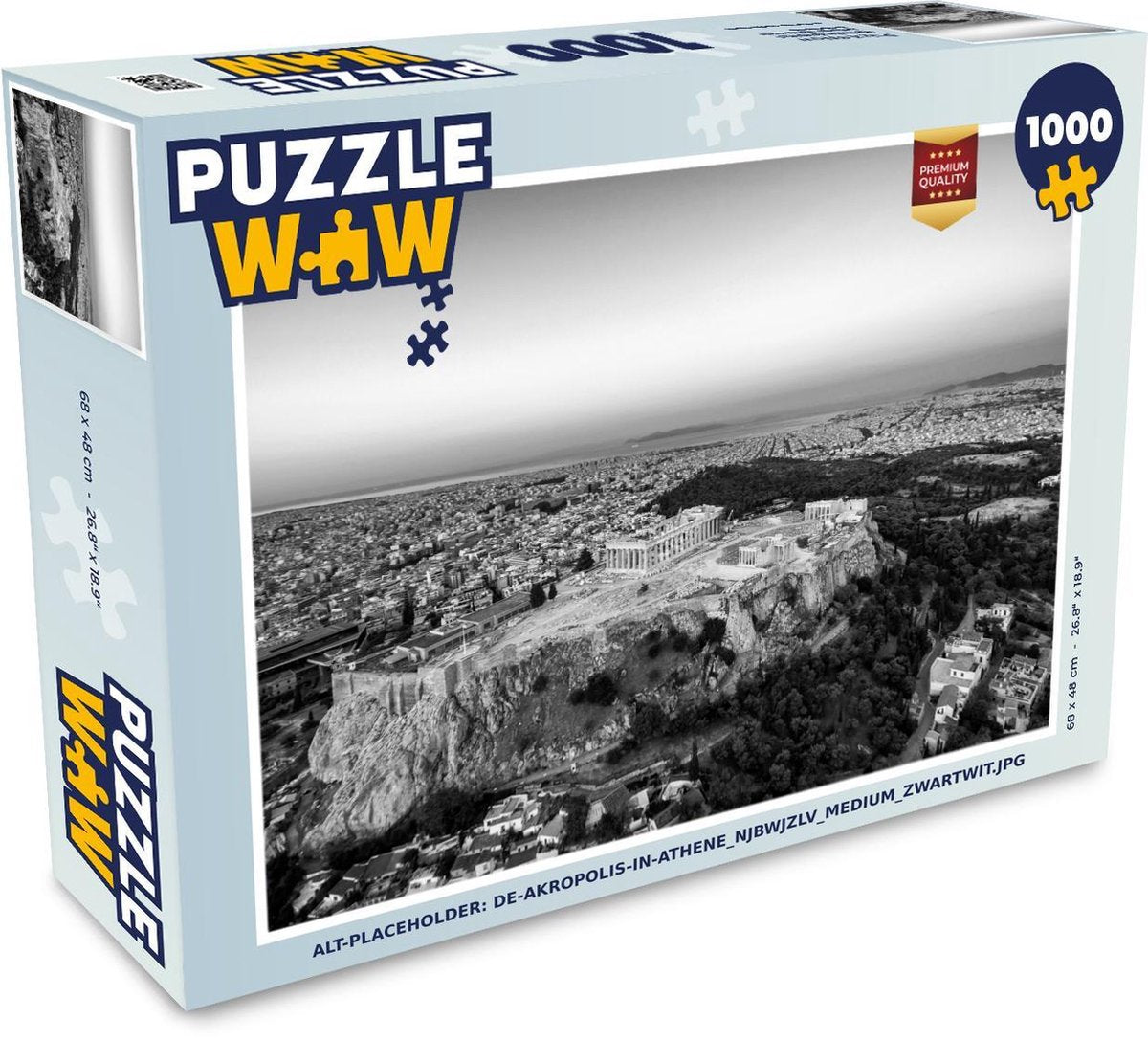 Puzzel 1000 stukjes volwassenen Akropolis 1000 stukjes - De Akropolis in Athene in Zwart-Wit  - PuzzleWow heeft +100000 puzzels