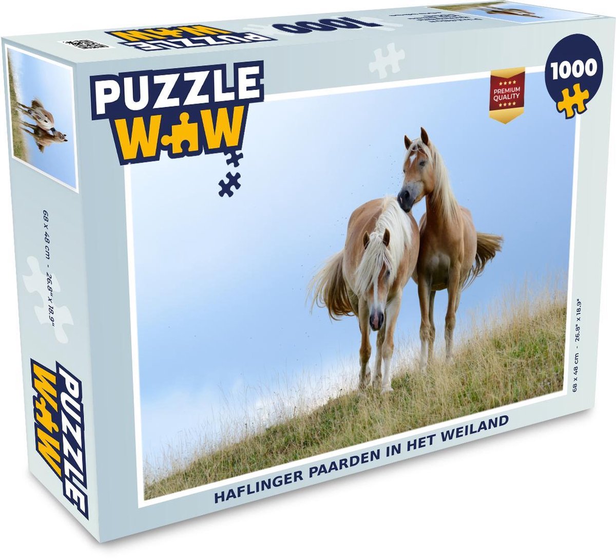 Puzzel 1000 stukjes volwassenen Haflinger 1000 stukjes - Haflinger paarden in het weiland  - PuzzleWow heeft +100000 puzzels