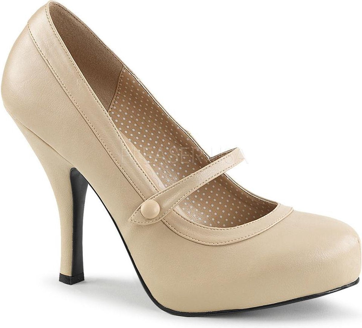 Pleaser Pink Label Pumps -44 Shoes- PINUP-01 Paaldans schoenen Creme
