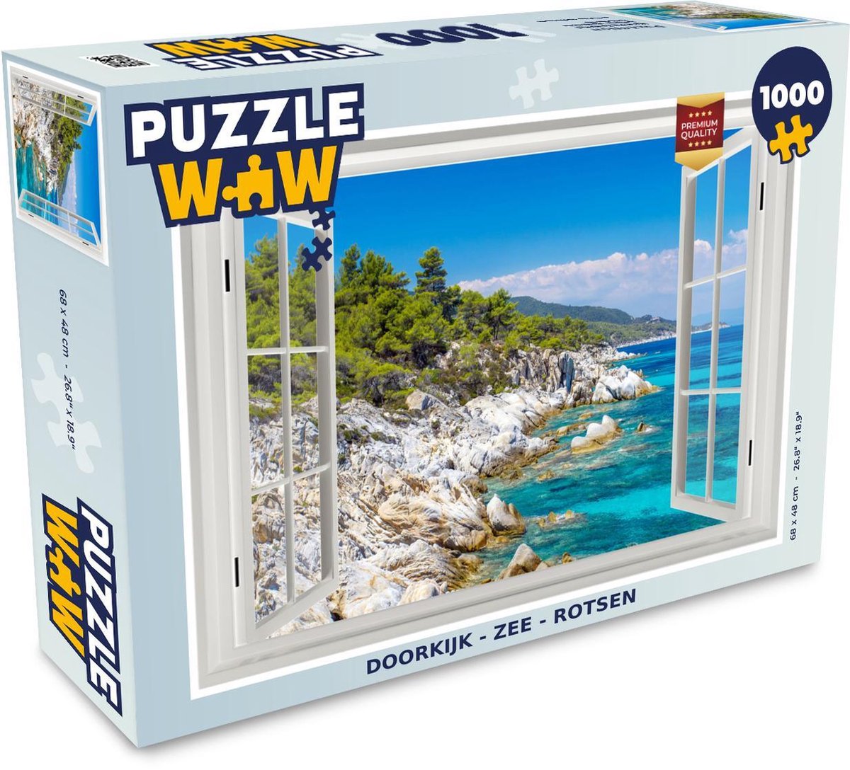 Puzzel - Puzzel 1000 stukjes volwassenen - Doorkijk - Zee - Rotsen - Legpuzzel