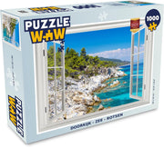 Puzzel - Puzzel 1000 stukjes volwassenen - Doorkijk - Zee - Rotsen - Legpuzzel