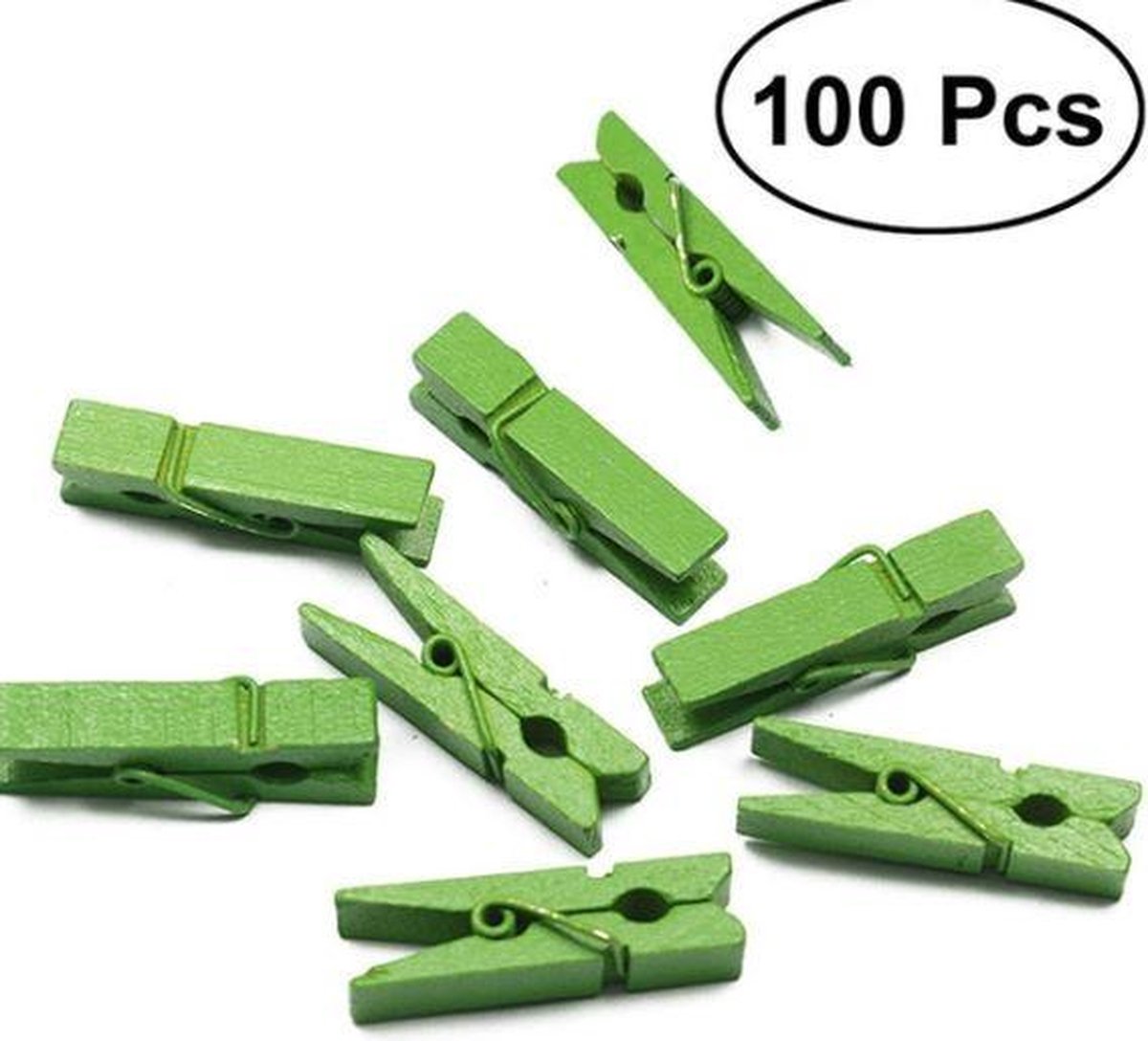 100 stuks knijpers 2.5 cm groen