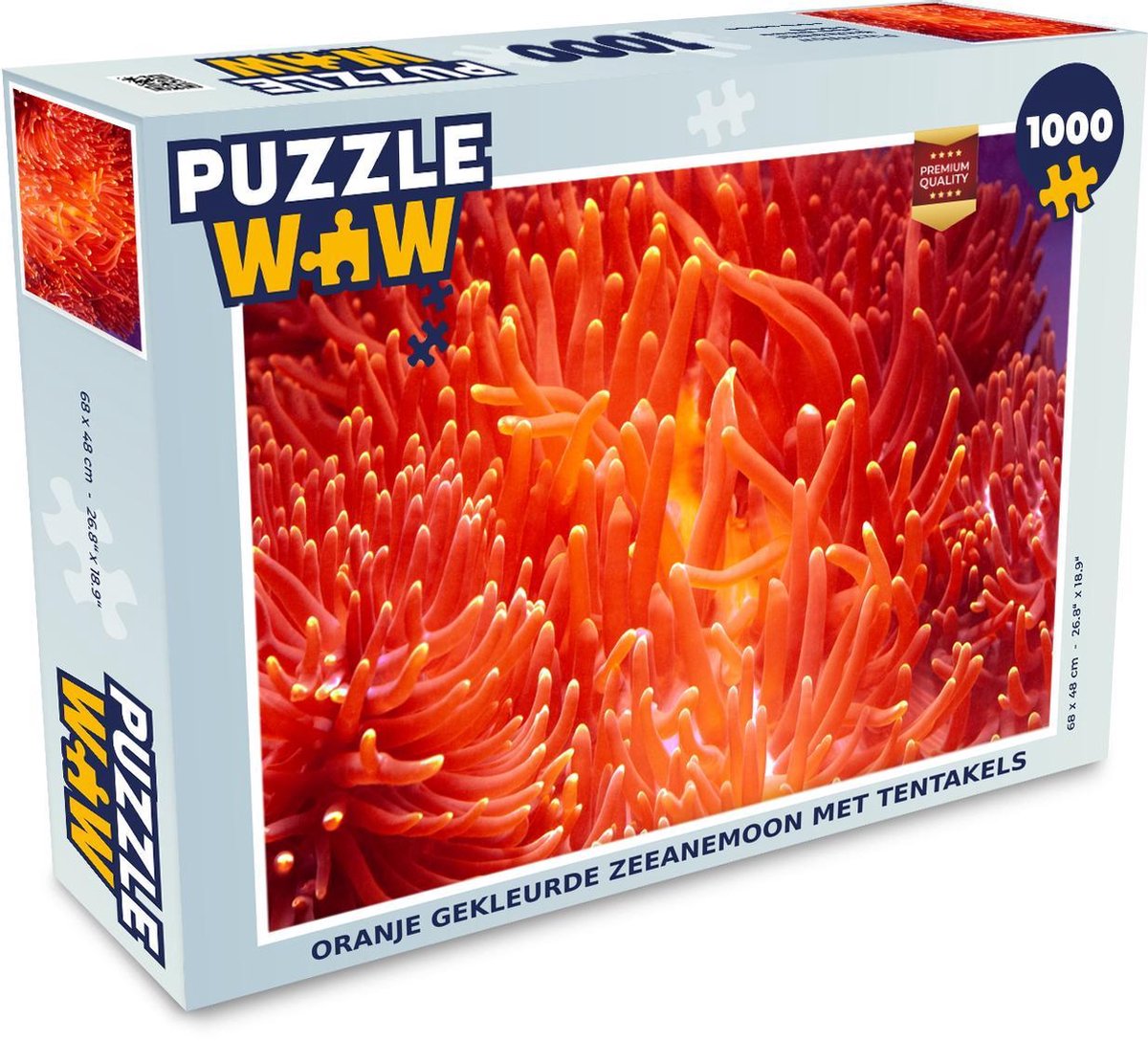 Puzzel 1000 stukjes volwassenen Zee anemoon 1000 stukjes - Oranje gekleurde zeeanemoon met tentakels  - PuzzleWow heeft +100000 puzzels