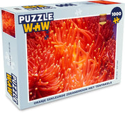 Puzzel 1000 stukjes volwassenen Zee anemoon 1000 stukjes - Oranje gekleurde zeeanemoon met tentakels  - PuzzleWow heeft +100000 puzzels