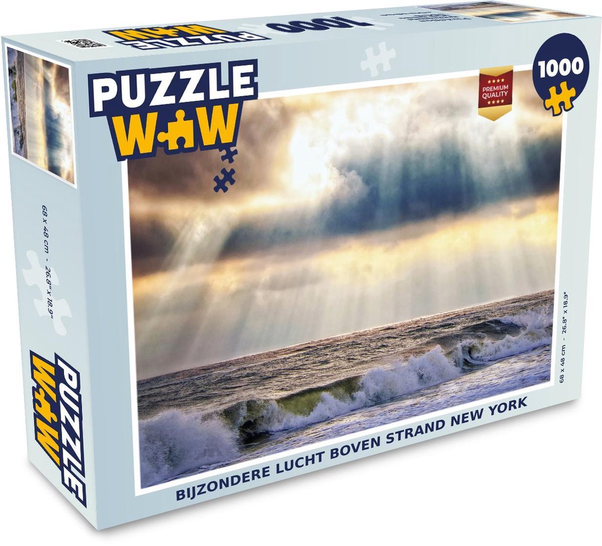 Puzzel 1000 stukjes volwassenen God Rays 1000 stukjes - Bijzondere lucht boven strand New York  - PuzzleWow heeft +100000 puzzels