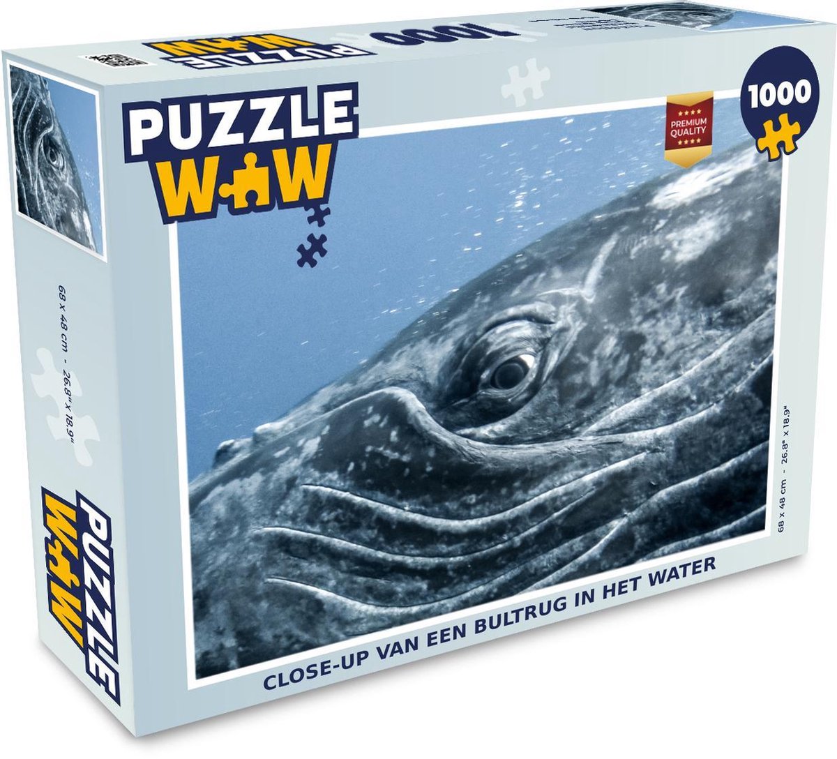 Puzzel 1000 stukjes volwassenen Zeedieren 1000 stukjes - Close-up van een bultrug in het water  - PuzzleWow heeft +100000 puzzels
