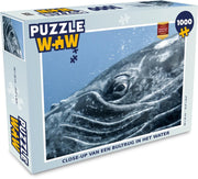 Puzzel 1000 stukjes volwassenen Zeedieren 1000 stukjes - Close-up van een bultrug in het water  - PuzzleWow heeft +100000 puzzels