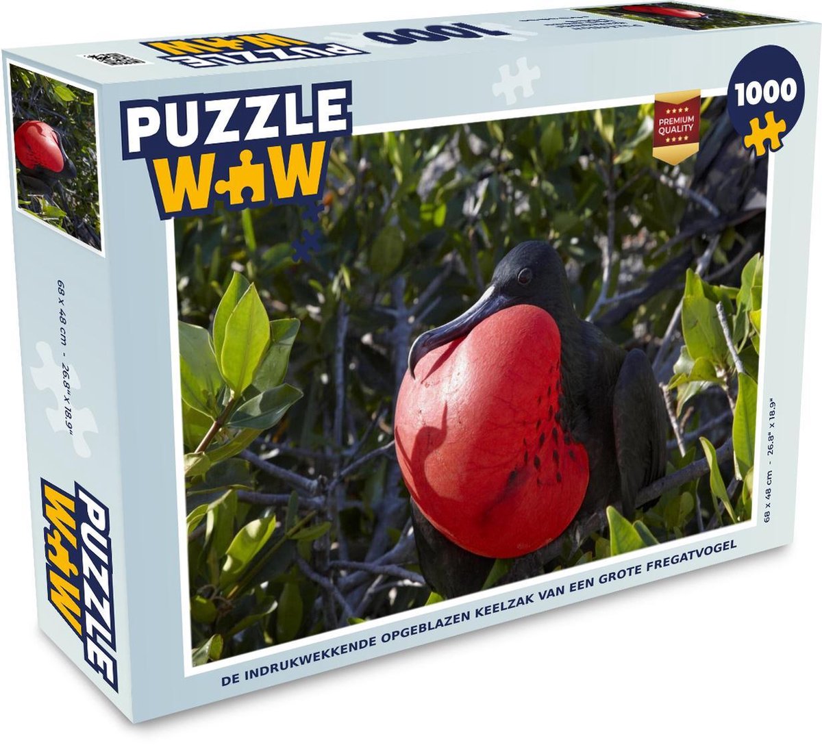 Puzzel 1000 stukjes volwassenen Grote fregatvogel 1000 stukjes - De indrukwekkende opgeblazen keelzak van een grote fregatvogel  - PuzzleWow heeft +100000 puzzels