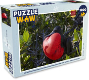 Puzzel 1000 stukjes volwassenen Grote fregatvogel 1000 stukjes - De indrukwekkende opgeblazen keelzak van een grote fregatvogel  - PuzzleWow heeft +100000 puzzels