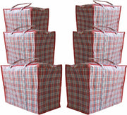 MixMamas Big Shopper / Boodschappentas / Waszak XL - 70 x 50 cm - 105 L - Set van 6 - Rood