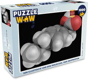 Puzzel 1000 stukjes volwassenen Ibuprofen illustratie 1000 stukjes - Een illustratie van een molecuul van ibuprofen  - PuzzleWow heeft +100000 puzzels