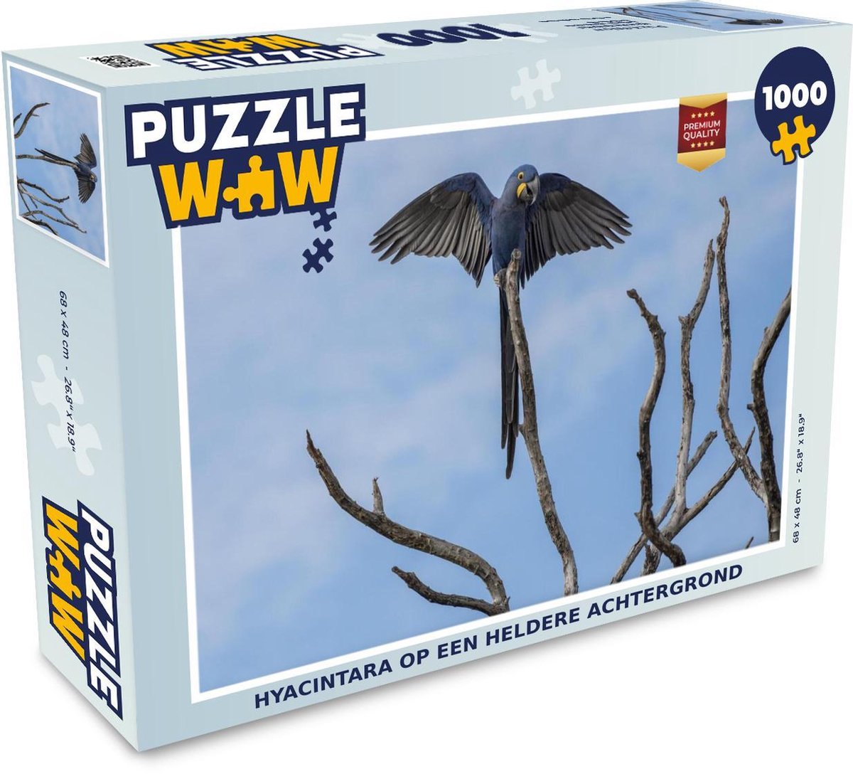 Puzzel 1000 stukjes volwassenen Hyacinthara 1000 stukjes - Hyacintara op een heldere achtergrond  - PuzzleWow heeft +100000 puzzels