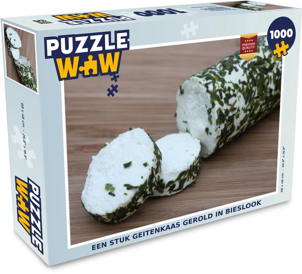 Puzzel 1000 stukjes volwassenen Geiten kaas 1000 stukjes - Een stuk geitenkaas gerold in bieslook  - PuzzleWow heeft +100000 puzzels