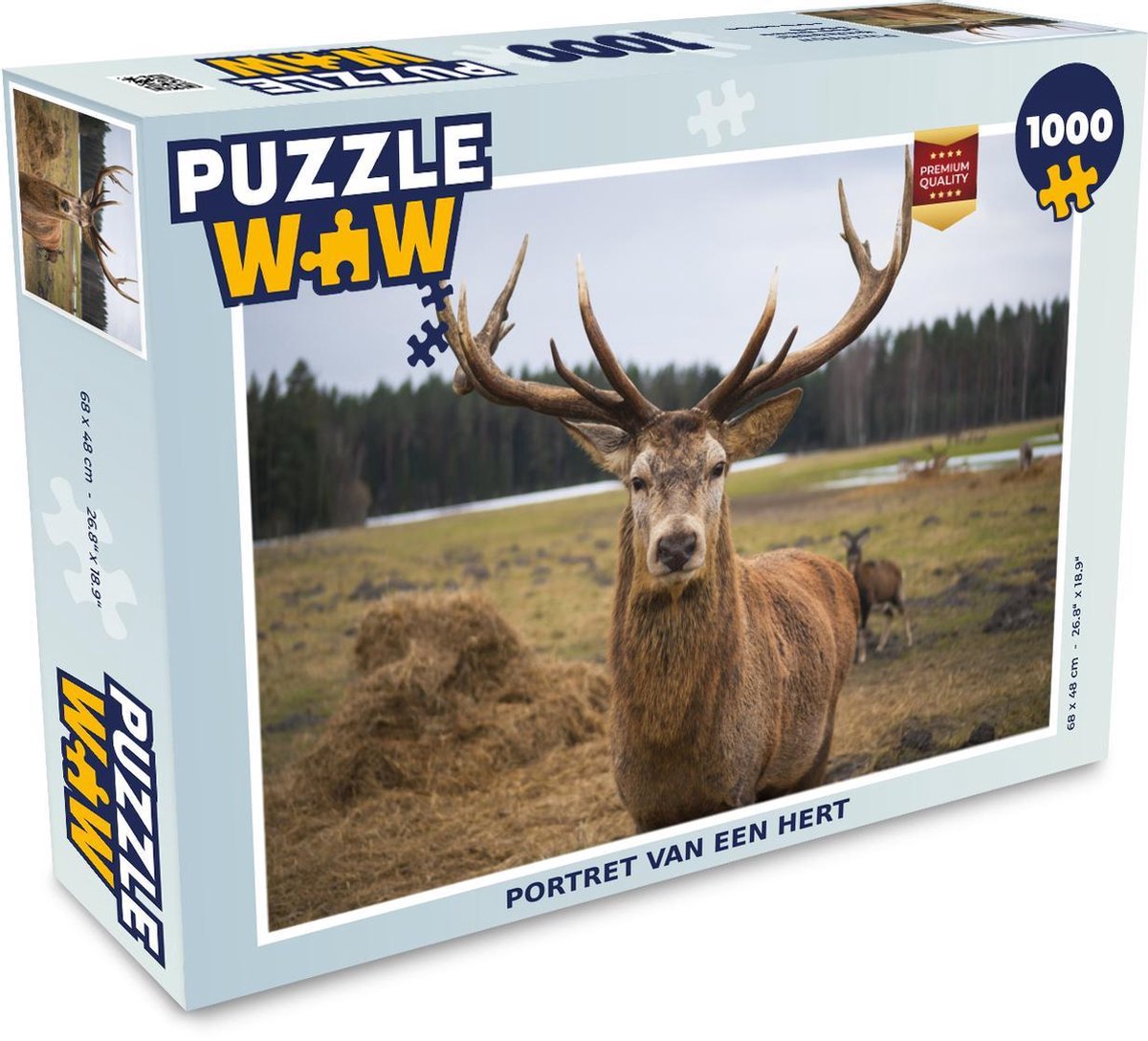 Puzzel 1000 stukjes volwassenen Herten 1000 stukjes - Portret van een hert  - PuzzleWow heeft +100000 puzzels