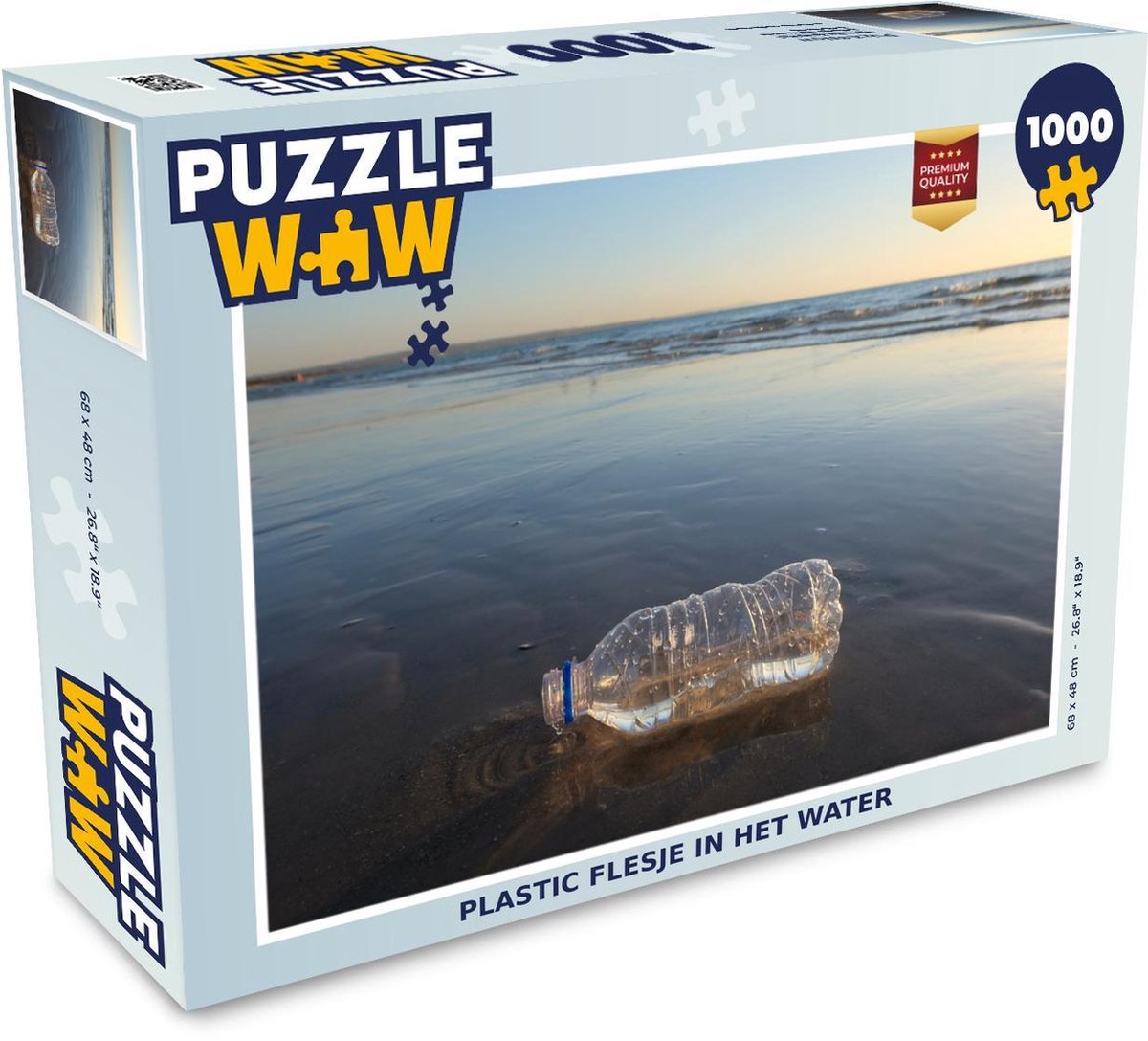 Puzzel 1000 stukjes volwassenen Flessen 1000 stukjes - Plastic flesje in het water  - PuzzleWow heeft +100000 puzzels