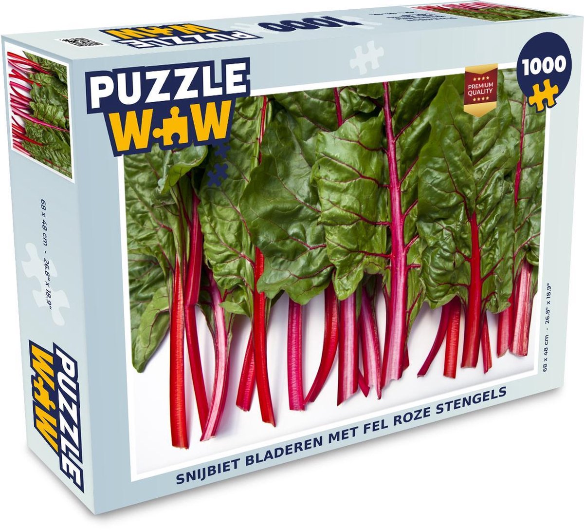 Puzzel 1000 stukjes volwassenen Snijbiet 1000 stukjes - Snijbiet bladeren met fel roze stengels  - PuzzleWow heeft +100000 puzzels