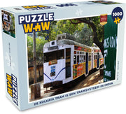 Puzzel 1000 stukjes volwassenen Tram 1000 stukjes - De Kolkata tram is een tramsysteem in India  - PuzzleWow heeft +100000 puzzels