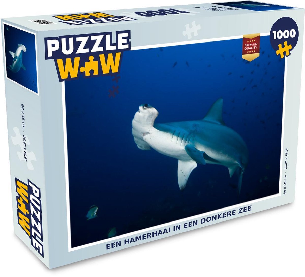 Puzzel 1000 stukjes volwassenen Hamerhaai 1000 stukjes - Een hamerhaai in een donkere zee PuzzleWow heeft +100000 puzzels