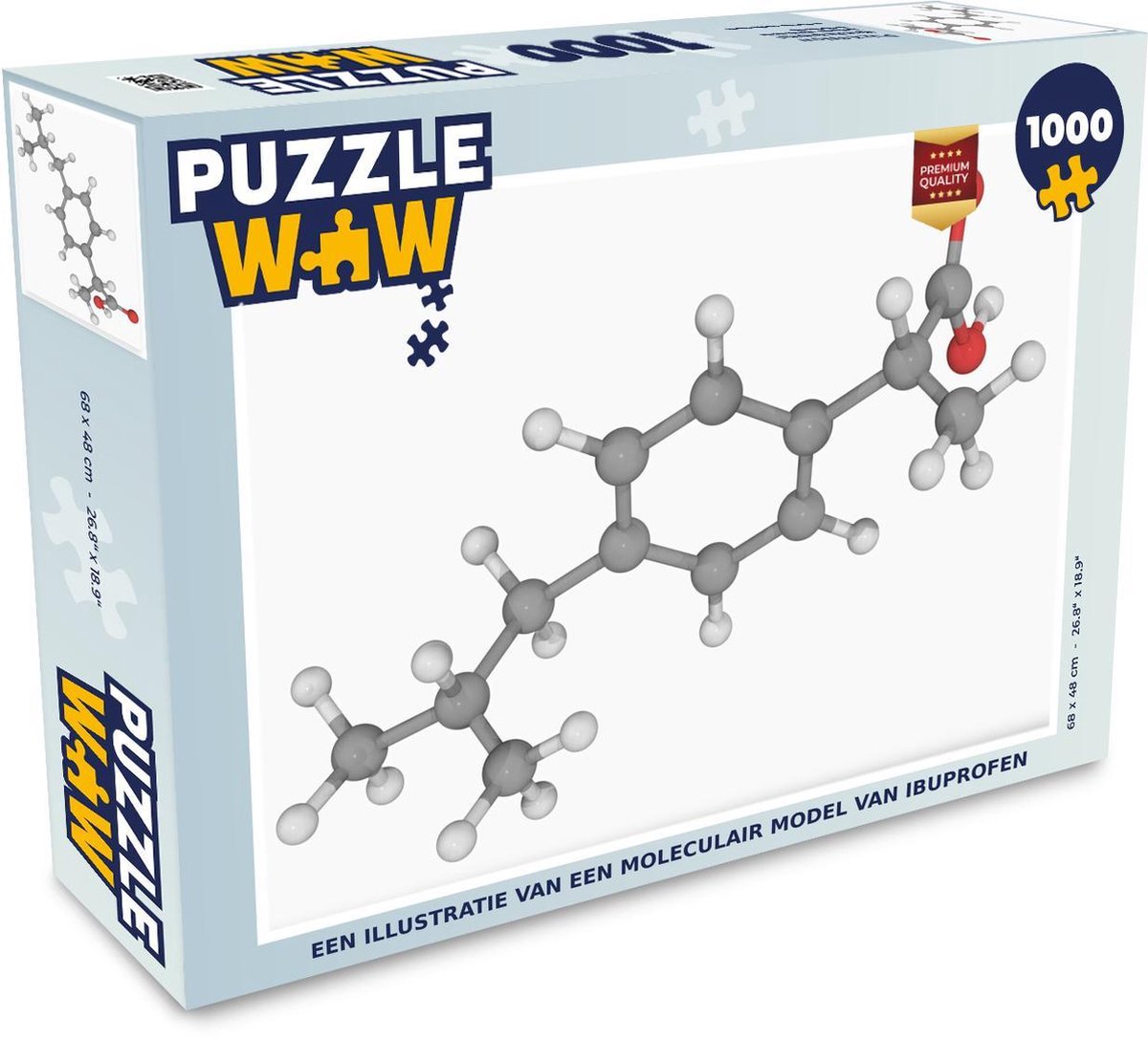 Puzzel 1000 stukjes volwassenen Ibuprofen illustratie 1000 stukjes - Een illustratie van een moleculair model van ibuprofen  - PuzzleWow heeft +100000 puzzels