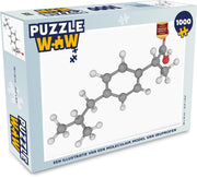 Puzzel 1000 stukjes volwassenen Ibuprofen illustratie 1000 stukjes - Een illustratie van een moleculair model van ibuprofen  - PuzzleWow heeft +100000 puzzels