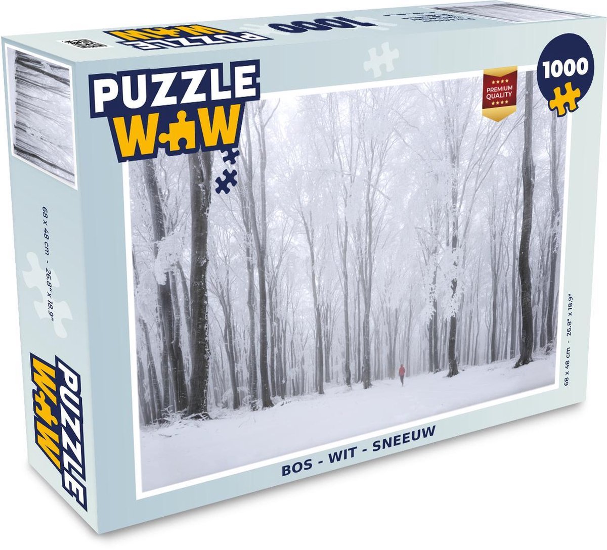 Puzzel - Puzzel 1000 stukjes volwassenen - Bos - Wit - Sneeuw - Legpuzzel