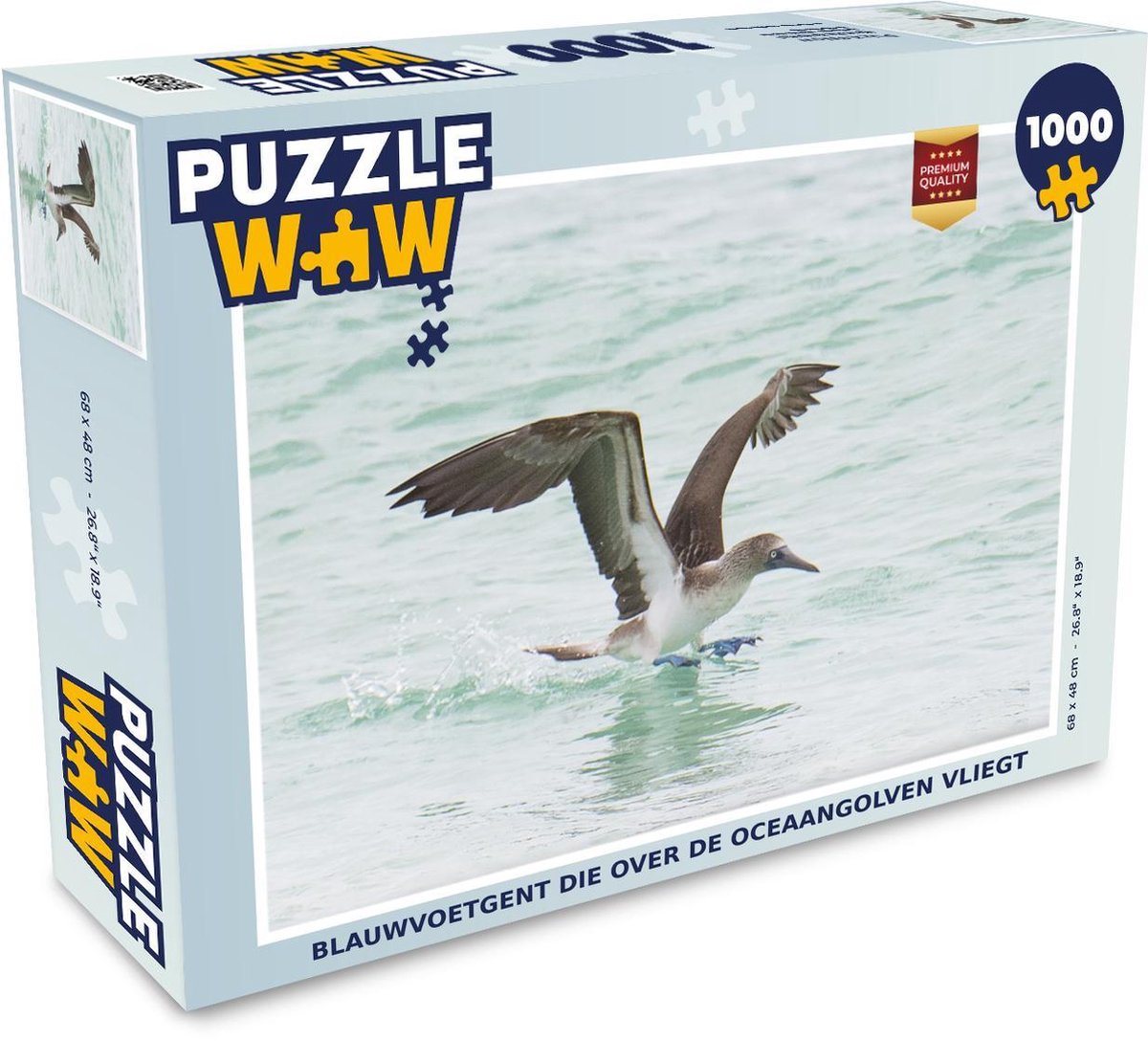 Puzzel 1000 stukjes volwassenen Blauwvoetgent 1000 stukjes - Blauwvoetgent die over de oceaangolven vliegt  - PuzzleWow heeft +100000 puzzels