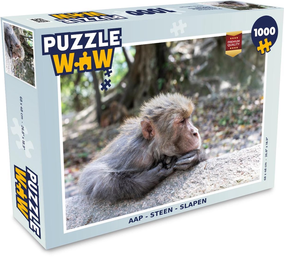 Puzzel - Puzzel 1000 stukjes volwassenen - Aap - Steen - Slapen - Legpuzzel