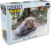 Puzzel - Puzzel 1000 stukjes volwassenen - Aap - Steen - Slapen - Legpuzzel