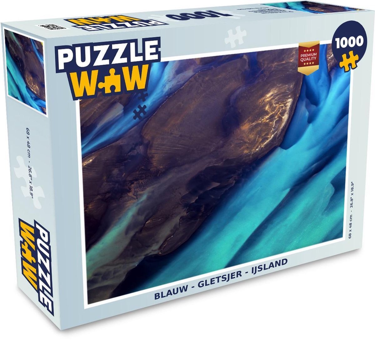 Puzzel - Puzzel 1000 stukjes volwassenen - Blauw - Gletsjer - IJsland - Legpuzzel