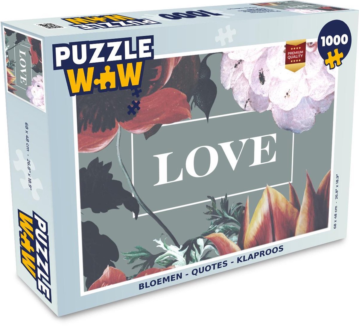 Puzzel - Puzzel 1000 stukjes volwassenen - Bloemen - Quotes - Klaproos - Legpuzzel