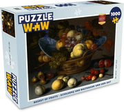 Puzzel 1000 stukjes volwassenen Balthasar van der Ast 1000 stukjes - Basket of Fruits - Schilderij van Balthasar van der Ast puzzel 1000 stukjes  - PuzzleWow heeft +100000 puzzels