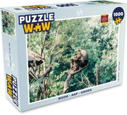 Puzzel - Puzzel 1000 stukjes volwassenen - Boom - Aap - groen - Legpuzzel