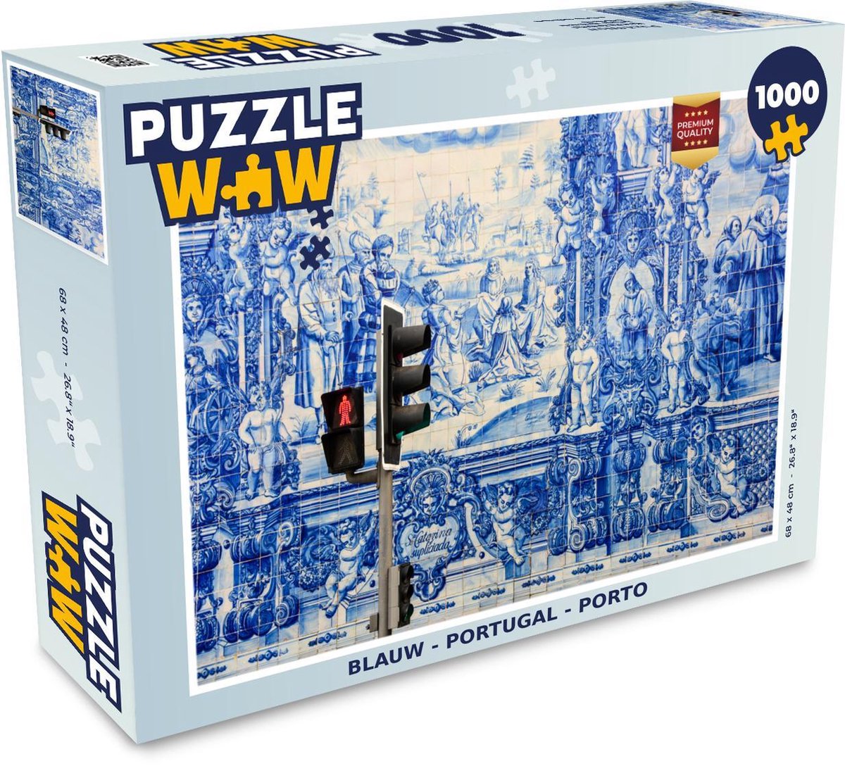 Puzzel - Puzzel 1000 stukjes volwassenen - Blauw - Portugal - Porto - Legpuzzel