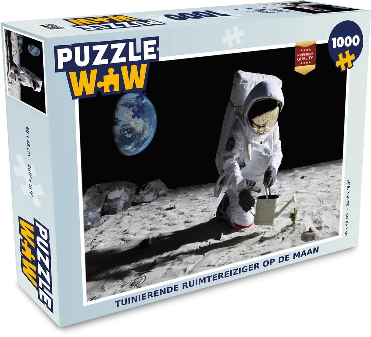 Puzzel 1000 stukjes volwassenen Ruimtereiziger 1000 stukjes - Tuinierende ruimtereiziger op de maan  - PuzzleWow heeft +100000 puzzels