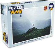 Puzzel 1000 stukjes volwassenen Alleen op de wereld 1000 stukjes - Eenzame wandelaar in de mist  - PuzzleWow heeft +100000 puzzels