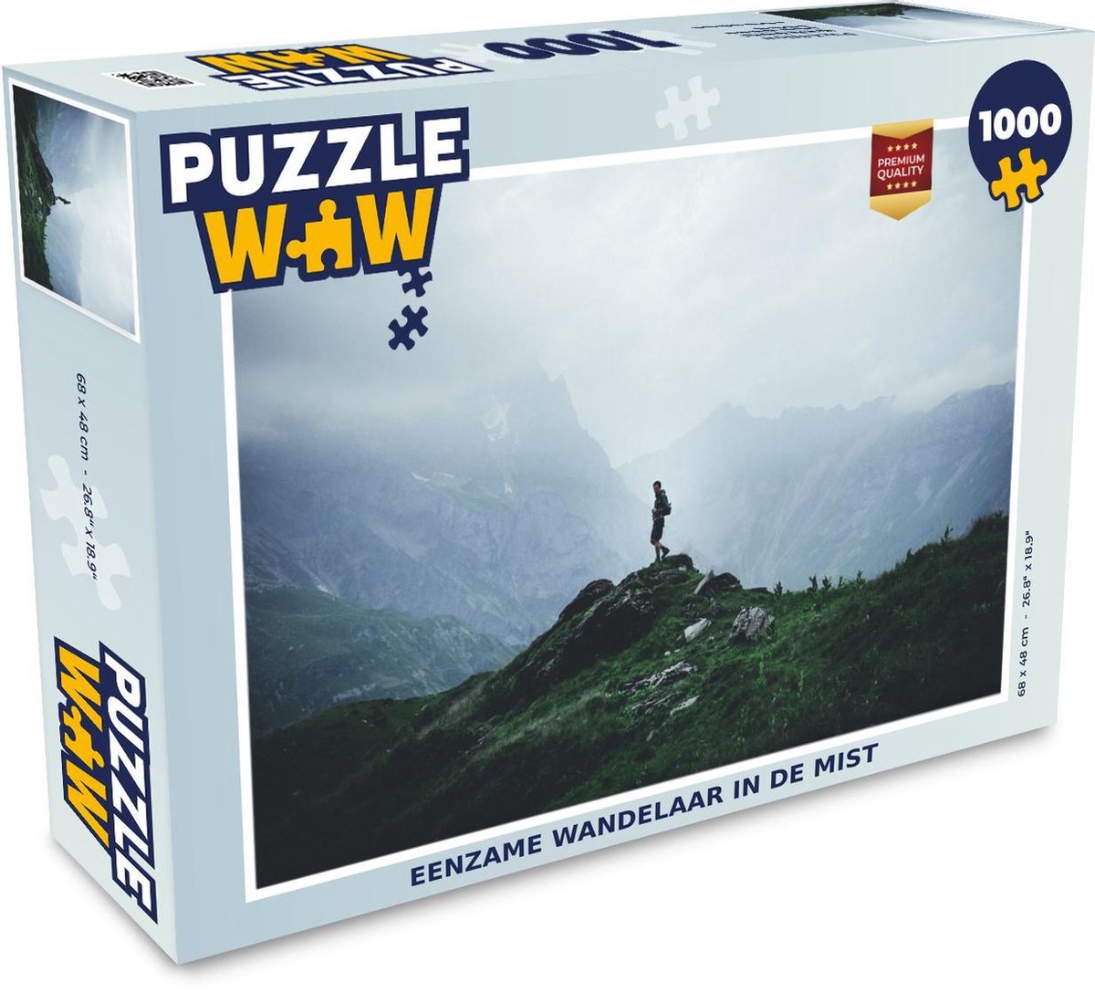 Puzzel 1000 stukjes volwassenen Alleen op de wereld 1000 stukjes - Eenzame wandelaar in de mist  - PuzzleWow heeft +100000 puzzels