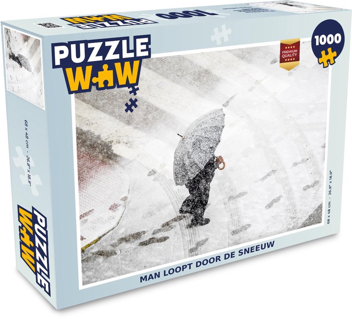 Puzzel 1000 stukjes volwassenen Sneeuwstorm 1000 stukjes - Man loopt door de sneeuw  - PuzzleWow heeft +100000 puzzels