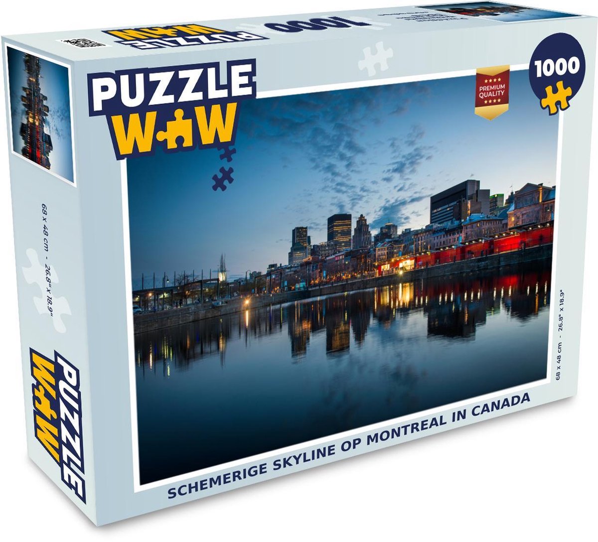 Puzzel Montreal 1000 stukjes - Schemerige skyline op Montreal in Canada