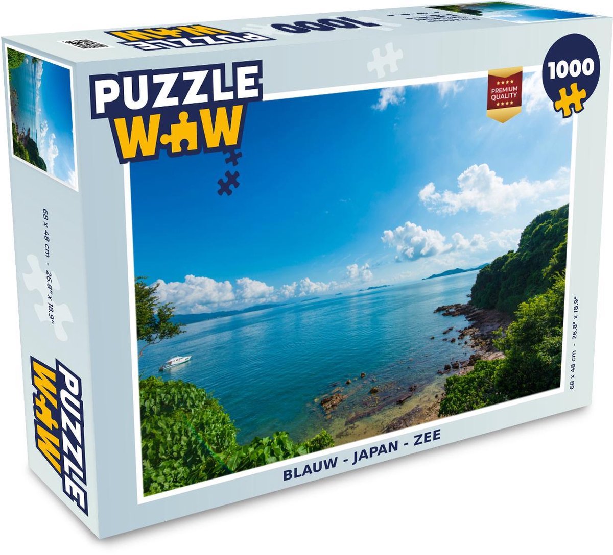 Puzzel - Puzzel 1000 stukjes volwassenen - Blauw - Japan - Zee - Legpuzzel