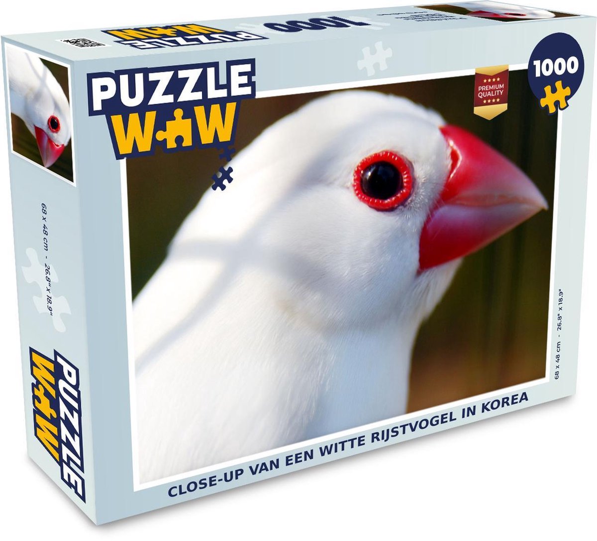 Puzzel 1000 stukjes volwassenen Rijstvogel 1000 stukjes - Close-up van een witte rijstvogel in Korea  - PuzzleWow heeft +100000 puzzels