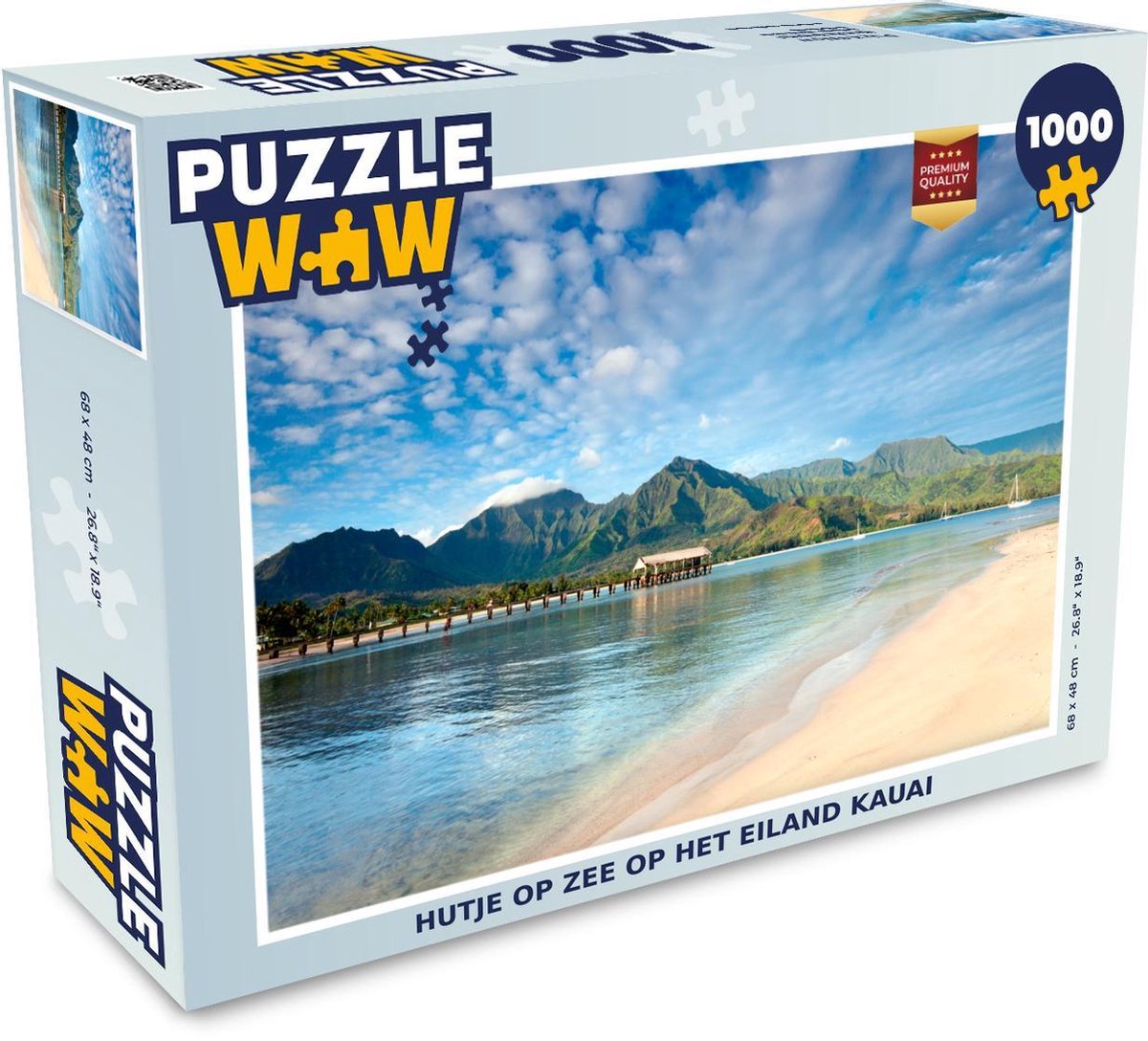 Puzzel 1000 stukjes volwassenen Kauai 1000 stukjes - Hutje op zee op het eiland Kauai  - PuzzleWow heeft +100000 puzzels
